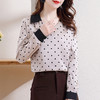KQLE324N1211 2025春季新款宽松显瘦醋酸波点拼接领休闲衬衣修身显瘦小衫 商品缩略图2