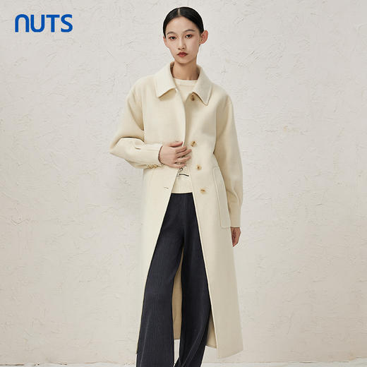 NUTS冬时尚气质设计感百搭简约显瘦双面毛呢大衣外套女342152047 商品图0