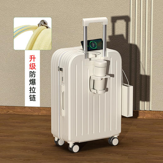 【轻盈便携！旅行出差必备】时尚旅人选择，轻便静音，多功能收纳；糖果色拉链随心搭，防爆拉链安心用。旅途中不再无聊，乘车充电便捷省；多向万向轮，轻松穿梭人潮间！ 商品图10