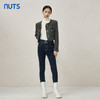 NUTS秋冬款深蓝色气质百搭修身高腰显瘦长款牛仔裤女343112209 商品缩略图1