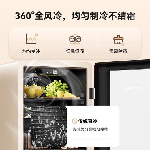 大宇复古冰吧风冷无霜一级能效冷藏冷柜家用小型冰箱DY-RC133A 商品图2