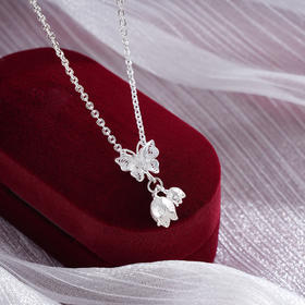 子佩集S990银【铃兰醉】套链【MXTL021】纯银花丝项链蝴蝶铃兰2412