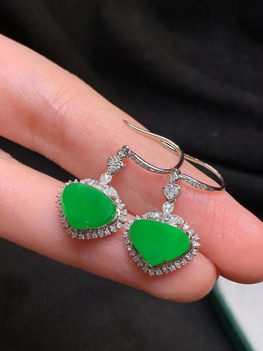 冰绿翡翠耳坠 商品图1