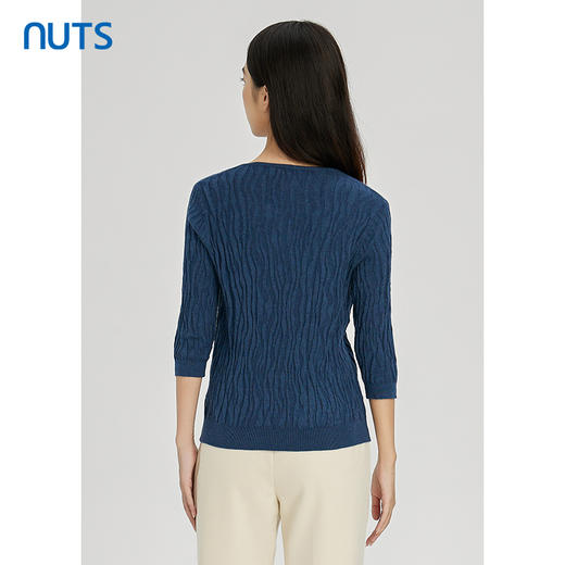 NUTS秋冬款气质百搭设计感时尚V领毛织套头衫假两件女241052225 商品图4