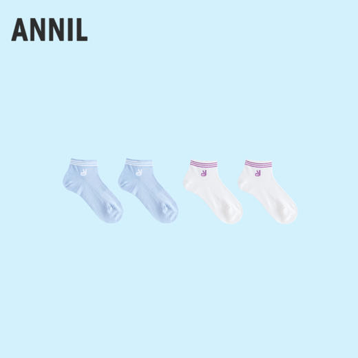 男女童短袜两双装春季新款安奈儿童装实体店同款JM517577 商品图1