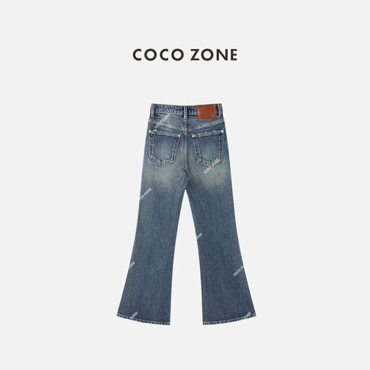 COCO ZONE 复古微喇牛仔裤气质显瘦直筒裤CC2C1571 商品图1
