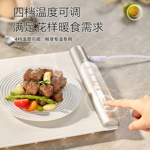 积分免费兑：苏泊尔折叠暖菜板 饭菜保温板热菜板 加热桌垫菜板 柔性面板解冻温奶保温板（方形） BF4624R832D 商品图5