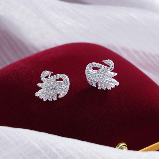 子佩集S925银【天鹅仙影】耳钉【Z21544】纯银时尚2412 商品图2