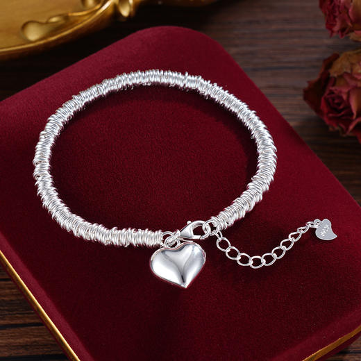 子佩集S925银【情忆流年】手链【YGSL012】纯银钱串原创2爱心腰缠万贯盘缠盘缠2412 商品图4