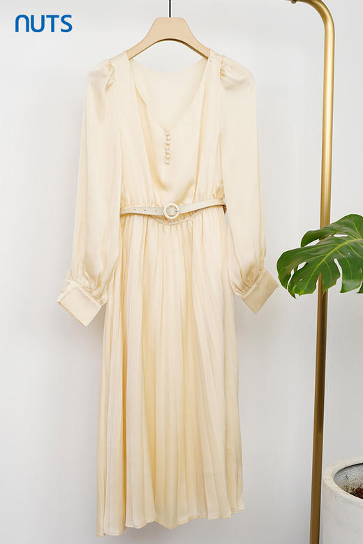 NUTS商场同款修身显瘦气质风长袖连衣裙女131103059 商品图5