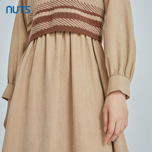 NUTS复古气质通勤百搭针织衬衫长袖连衣裙两件套241103141B 商品图4