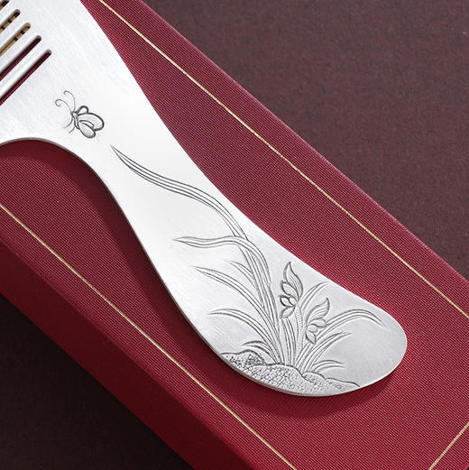 子佩集S999银【幽兰蝶梦】梳子【DXH007】纯银2412 商品图2