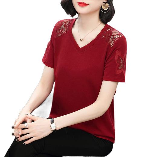 丁摩 95棉短袖T恤女夏装新款洋气大码上衣遮肚宽松打底衫女ZF020 商品图4