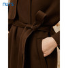 NUTS冬季咖色复古气质通勤收腰双面毛呢大衣中款外套女341152160 商品缩略图3