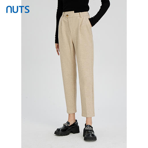 NUTS秋冬款高级设计感简约直筒显瘦百搭高腰休闲长裤女241073145 商品图3