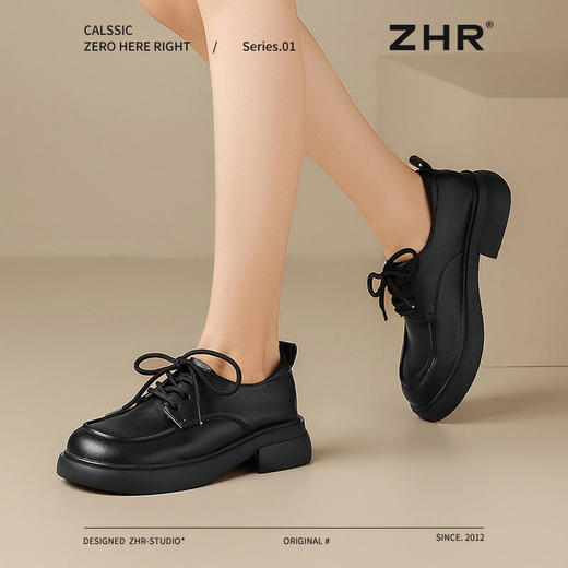 ZHR单鞋女2025新款舒适时尚ins小皮鞋高级英伦单鞋网红百搭乐福鞋 商品图6