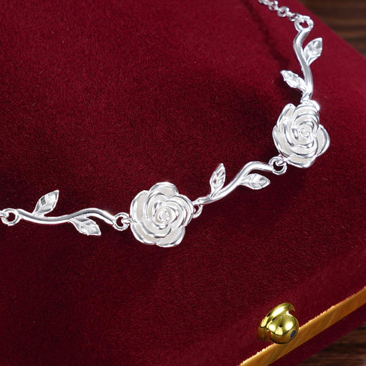 子佩集S990银【遇见繁华】手链【MXSL008】玫瑰花纯银花丝2412 商品图2