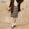 NUTS气质时尚百搭高腰复古直筒格子中款半身裙女341062276 商品缩略图1