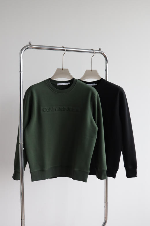 西K 秋冬加绒厚款 空气立体压花字母 圆领卫衣WY873 商品图2