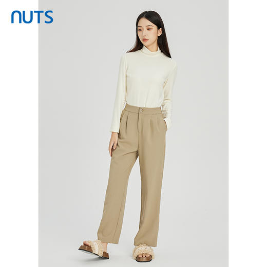 NUTS秋冬款复古气质百搭高级感直筒阔腿休闲西装长裤女241073392 商品图3