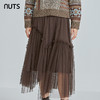 NUTS秋冬季复古气质设计感时尚网纱宽松长款半身裙女241063203B 商品缩略图1