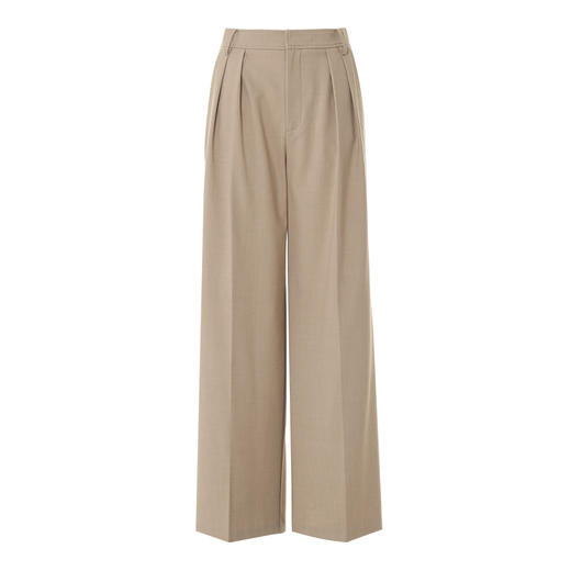 EITIE爱特爱通勤百搭垂坠宽松高级感卡其色阔腿休闲裤春新款A2505503 商品图5