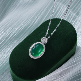 子佩集S925银【盛夏流光】套链【TL013148】纯银绿玉髓项链2412