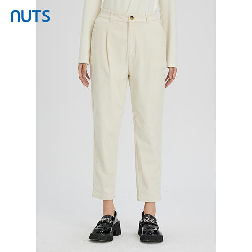 NUTS秋冬款白色时尚气质休闲简约直筒宽松百搭长裤女241073142 商品图0