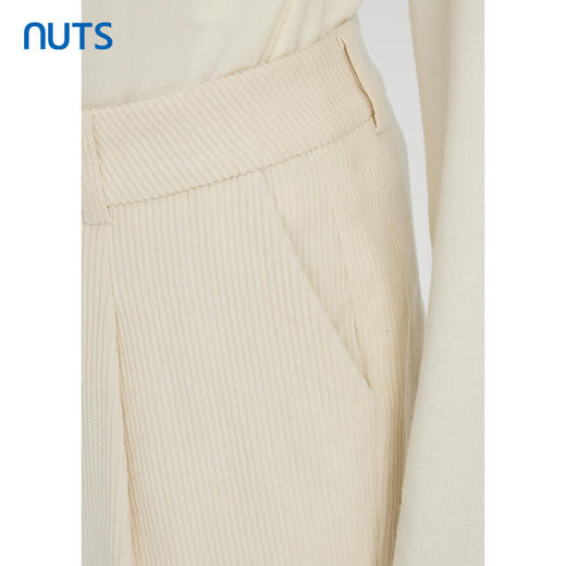 NUTS秋冬款白色时尚气质休闲简约直筒宽松百搭长裤女241073142 商品图3
