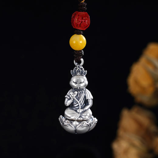 子佩集S999银【生肖护法】钥匙扣【PJ000562】纯银仿古十二生肖底座可转动2412 商品图7