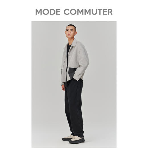 MC |MODE COMMUTER冬季翻领撞色隐藏式插袋短大衣外套男MCD106009J 商品图1