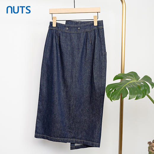 NUTS商场同款牛仔半身裙女开叉a字包臀裙131065084 商品图1
