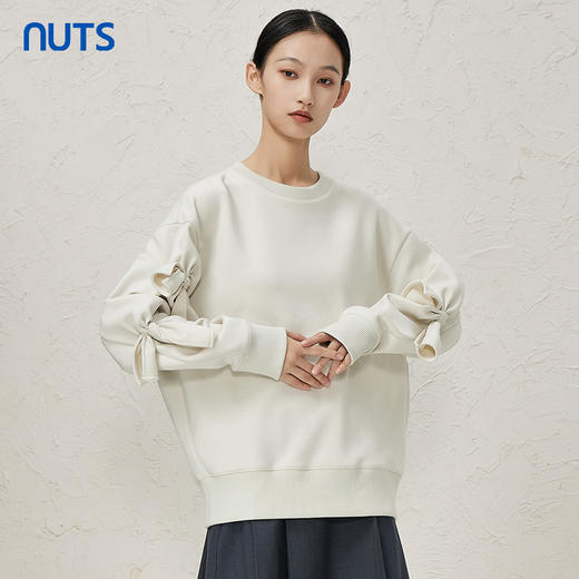 NUTS秋冬款简约休闲时尚气质百搭圆领宽松设计感卫衣女342021070 商品图0