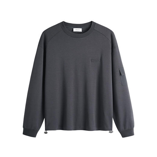 HIM漢崇 潮流简约立体字母绣花宽松休闲百搭圆领卫衣男 2025秋季 商品图4