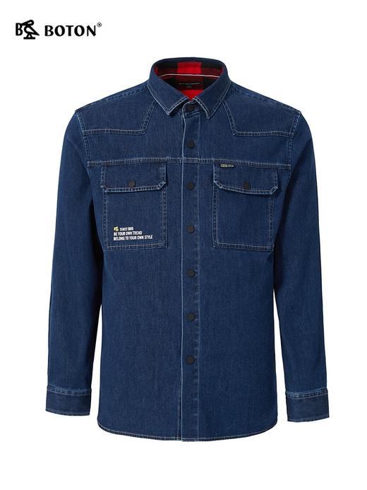 波顿男士高端柔软牛仔长袖衬衫休闲百搭外套MS619123 商品图4
