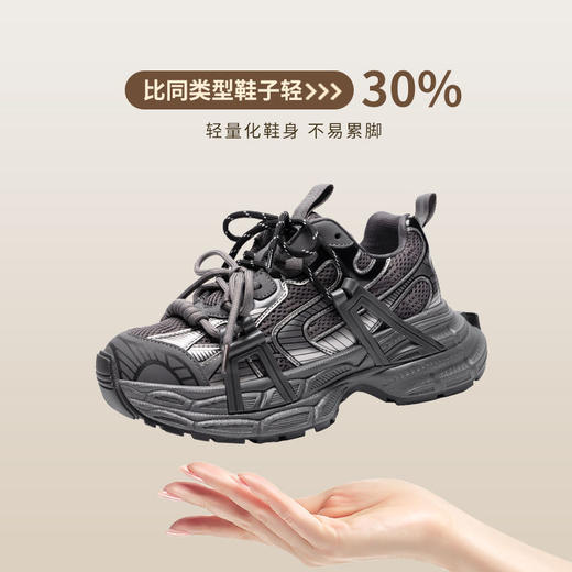 ZHR则则厚底内增高老爹鞋女2024新款ins时尚百搭超软运动休闲鞋女 商品图7