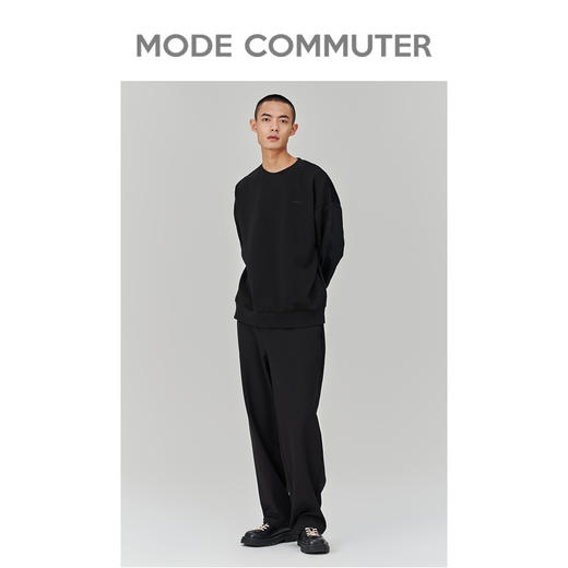 MC |MODE COMMUTER冬季logo印花灯芯绒拼接挺括圆领卫衣男MCD131003J 商品图1