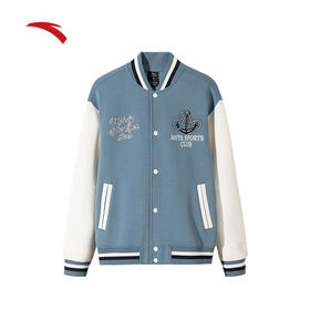安踏美式棒球服夹克男士新款复古撞色拼接运动外套152518707S