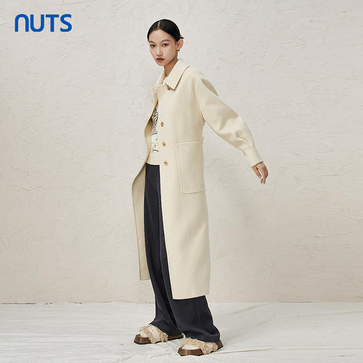 NUTS冬时尚气质设计感百搭简约显瘦双面毛呢大衣外套女342152047 商品图2