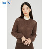 NUTS棕色气质百搭通勤圆领镂空短款针织外套女241053176 商品缩略图1