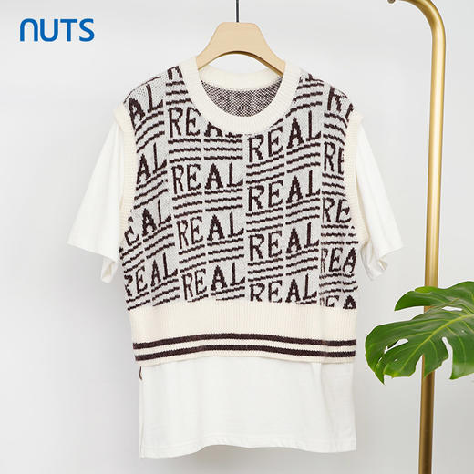 NUTS商场同款宽松洋气圆领针织毛衣女131052112 商品图0