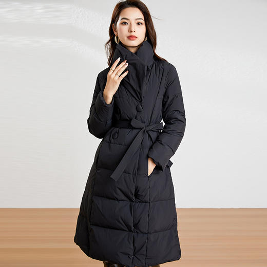 【高货kbnq】全新升级【铂金会员882/天猫1189/差价307】(25622) 洛诗琳收腰厚款东北极寒保暖白鸭绒过膝秋冬洋气女士外套 商品图6