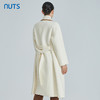 NUTS冬白色百搭设计感娃娃领减龄双面毛呢大衣长外套女241156412 商品缩略图4