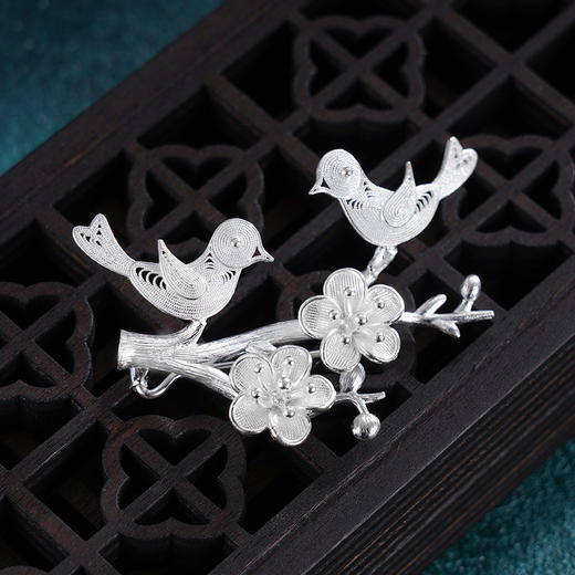 子佩集S990银【嫣然啼语】胸针【MXXZ007】纯银花丝2412 商品图2