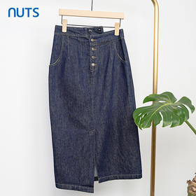 NUTS商场同款牛仔半身裙女开叉a字包臀裙131065084