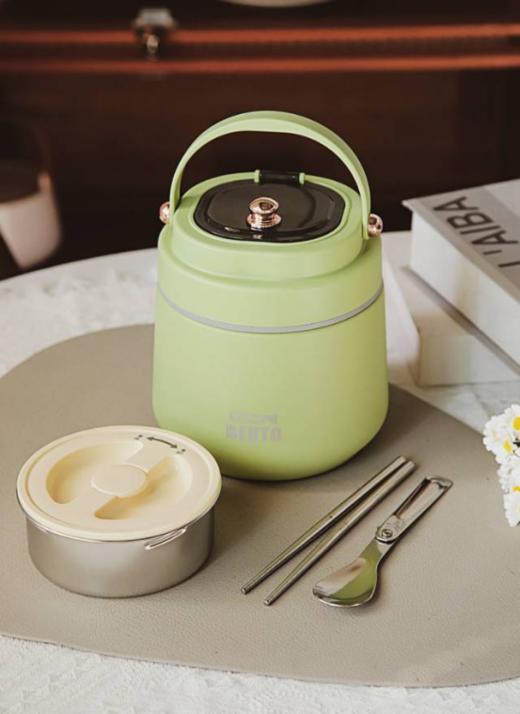 💥送304折叠筷勺🔥 69.9元抢【易铂YISPOT 多巴胺配色家用提锅】✨✨高真空内胆 层层密封长效保温🥰 早上的饭菜，😍中午打开还是热乎乎的!  商品图5
