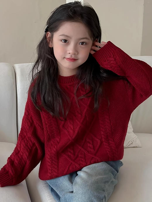 🐍年力荐新年红❗️新年鸿运当头🧨【新年鸿运当头 】小懒熊◾年味儿红毛衣🧡实物颜色是很正很正的红色🧨🧨新年入手的好物 商品图1