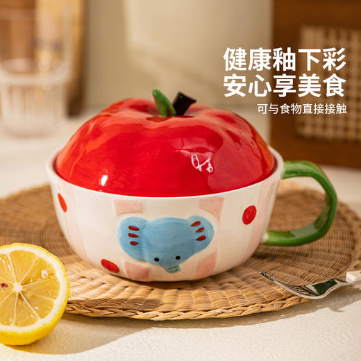 摩登主妇泡面碗带盖高颜值方便面碗个人专用上班陶瓷碗早餐杯餐具 商品图1