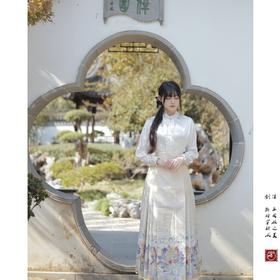 【菩萨蛮.莲升】明制汉服织金仿妆花工艺马面裙套装日常优雅新中式