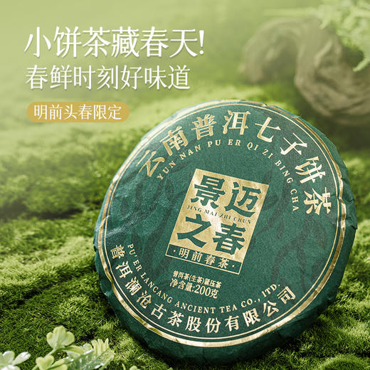 澜沧古茶2024年景迈之春普洱茶生茶小饼200g 商品图1
